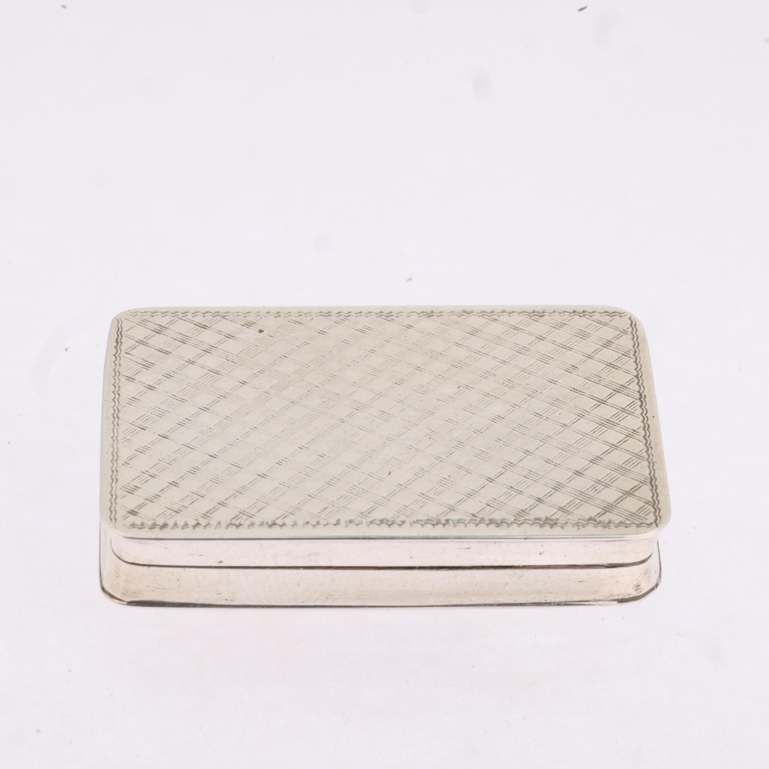 A Victorian silver vinaigrette, Edward Smith, Birmingham 1840, rectangular form, with engine - Image 2 of 3