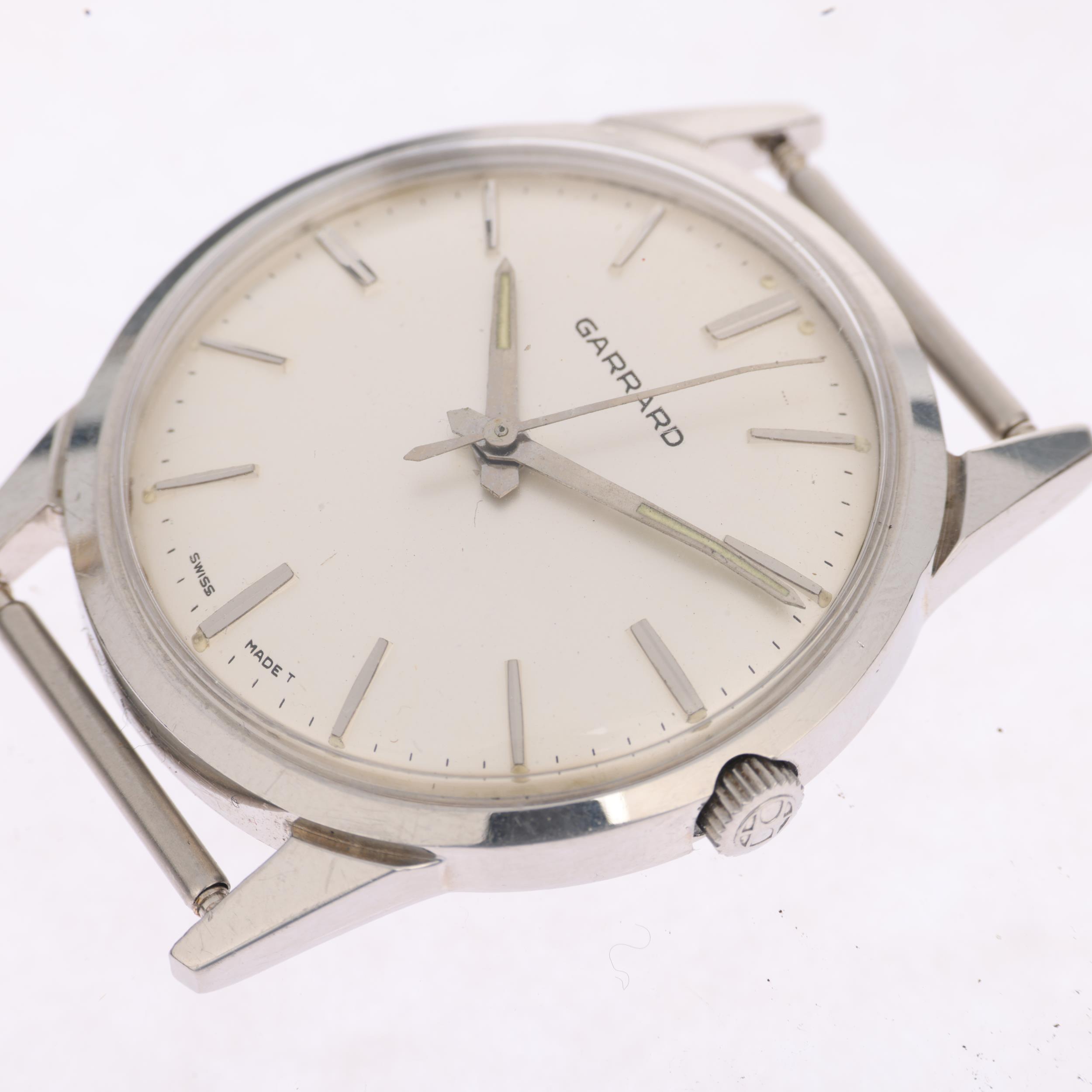 HAMILTON - a Vintage stainless steel mechanical wristwatch head, retailed by Garrard, silvered - Image 4 of 5