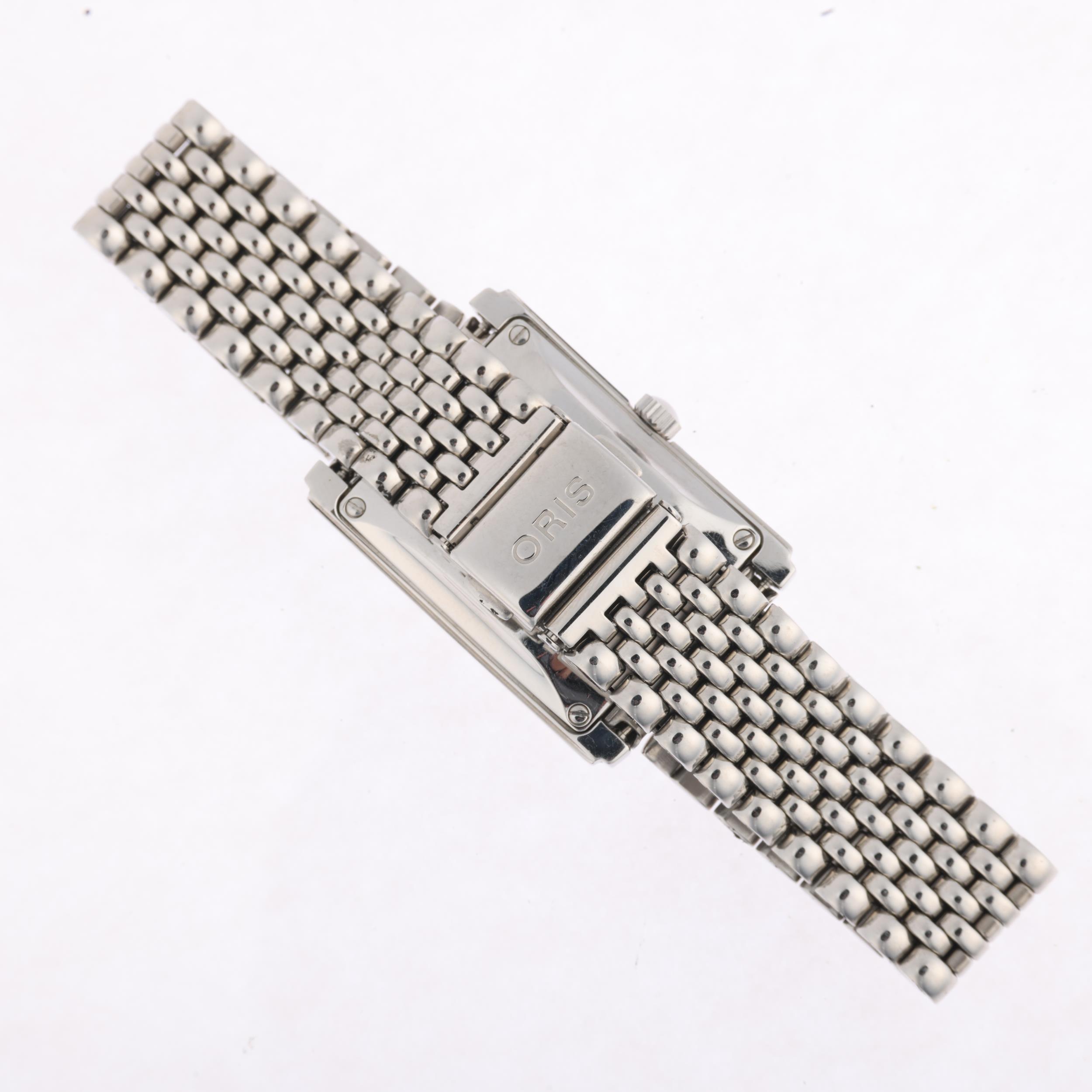 ORIS - a stainless steel Pointer Date Rectangular automatic calendar bracelet watch, ref. B7460, - Image 3 of 5