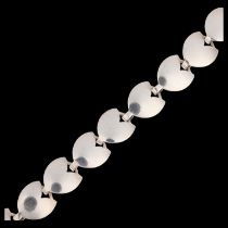 HERMANN SIERSBOL - a a Danish modernist sterling silver tulip panel bracelet, 20cm, 18g No damage or