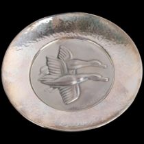 ILIAS LALAOUNIS - a Greek sterling silver 'Mallards' dish, 14cm, 4.6oz, boxed New and unused