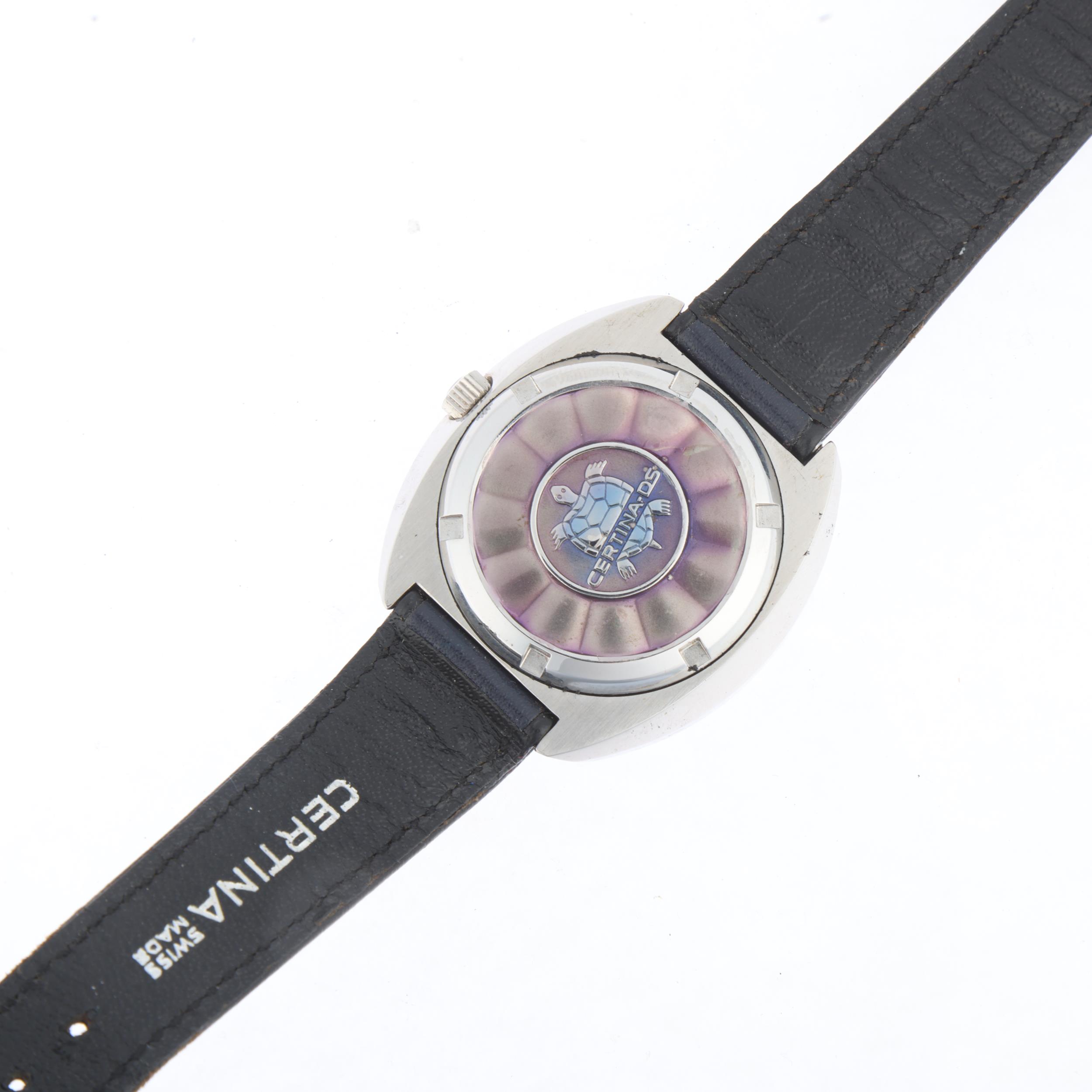 CERTINA - a Vintage stainless steel DS 288 automatic calendar wristwatch, circa 1970s, ombre blue - Bild 4 aus 5