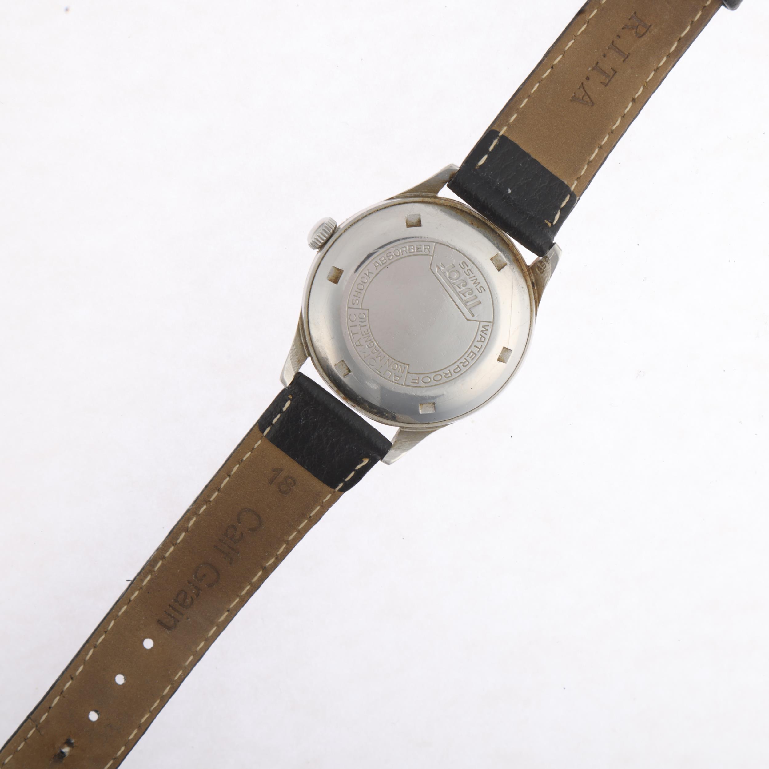 TISSOT - a Vintage stainless steel 'Bumper' automatic wristwatch, ref. 6541-1, circa 1948, - Image 4 of 5