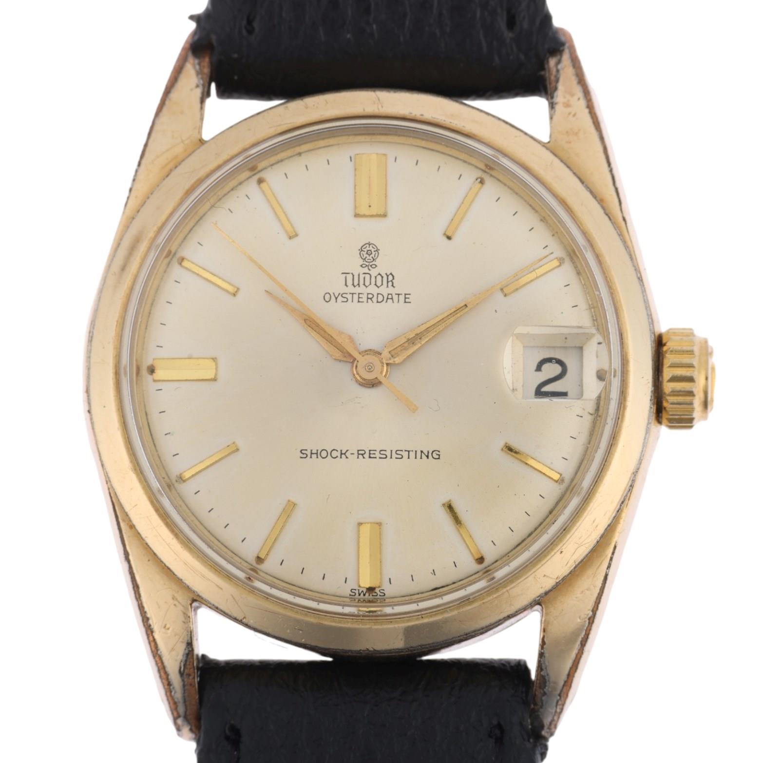 TUDOR - a Vintage gold plated stainless steel Oysterdate mechanical wristwatch, ref. 7974, circa