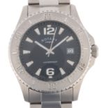 ROTARY - a stainless steel quartz calendar bracelet watch, ref. GB00025/04, black dial with luminous