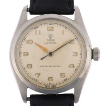 TUDOR - a Vintage stainless steel Oyster mechanical wristwatch, ref. 7804, circa 1950s, silvered