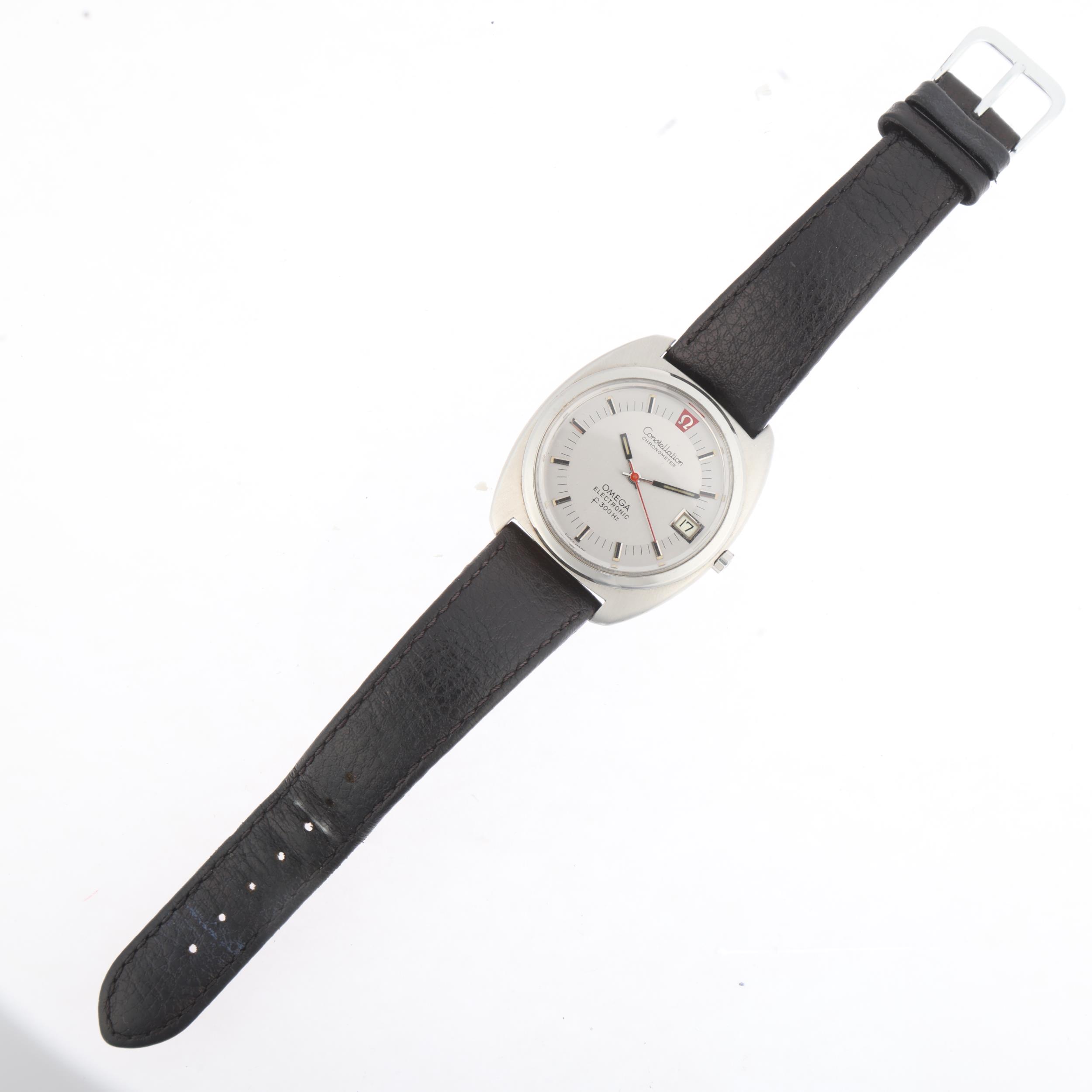 OMEGA - a stainless steel Constellation chronometer electronic f300Hz quartz calendar wristwatch, - Bild 2 aus 5