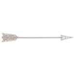 An Art Deco diamond 'Arrow' jabot pin, circa 1920, set with round and old-cut diamonds, unsigned and