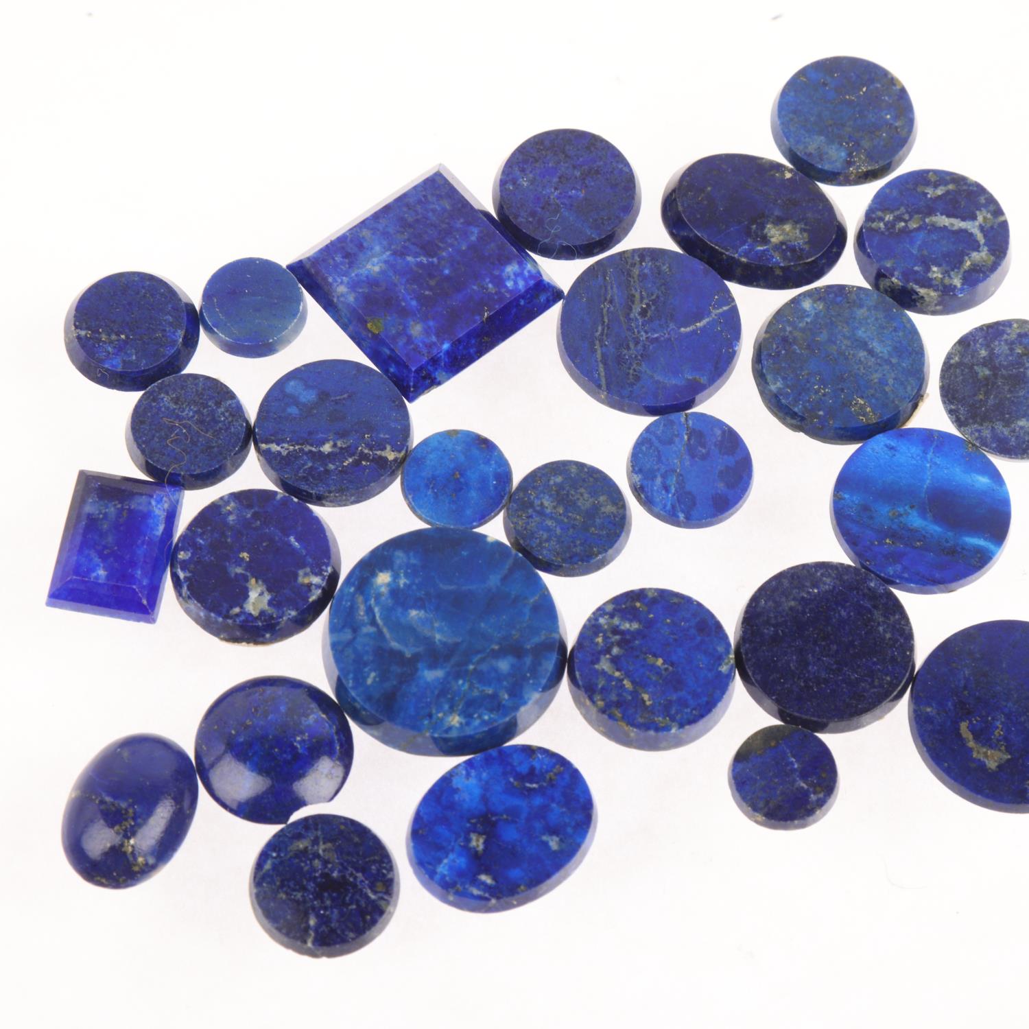 25 various lapis lazuli tablets, largest circle diameter 23.4mm A few have faint hairline cracks, - Image 2 of 4
