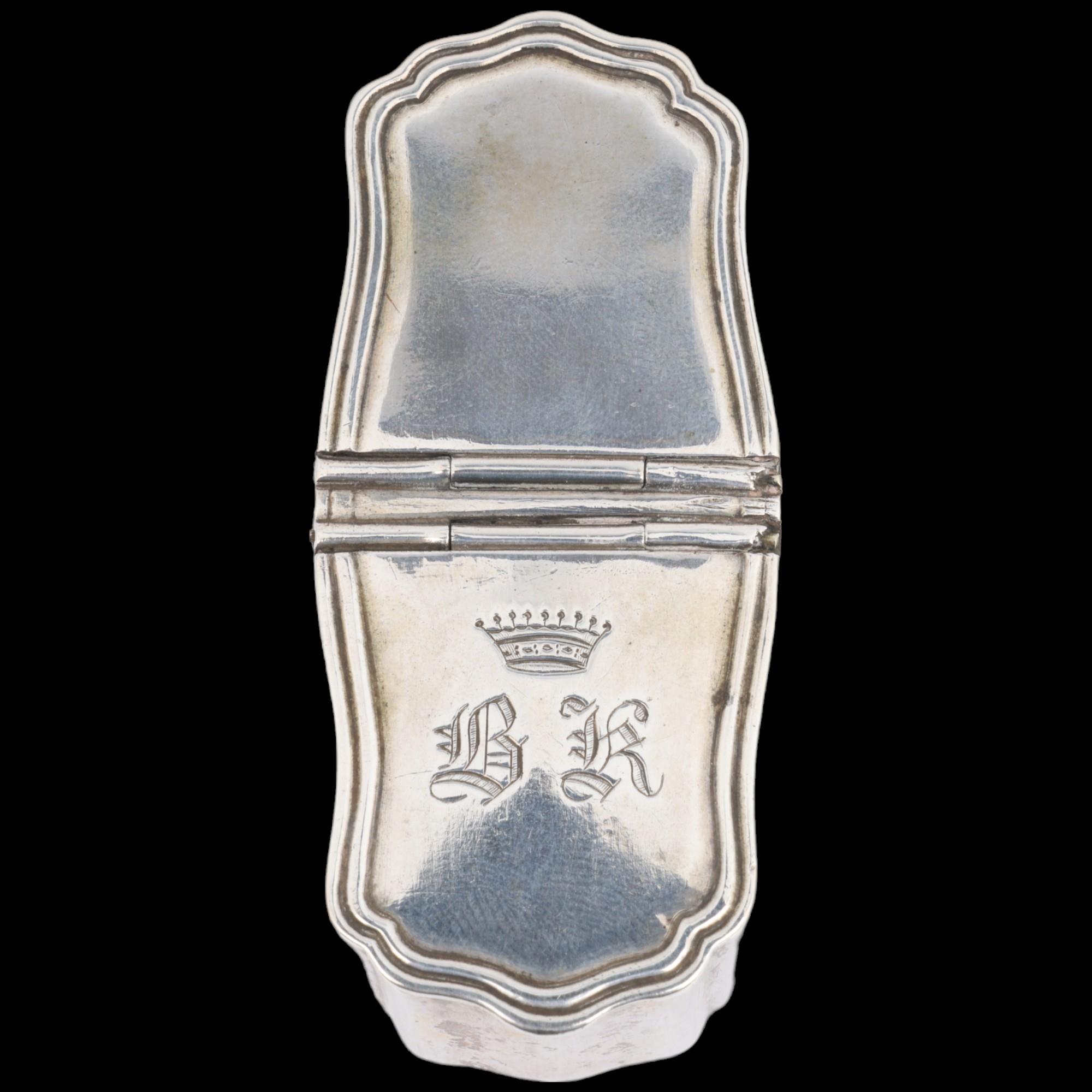 ROYAL INTEREST - a 19th century Austrian silver double-lidded box, marks possibly for Josef