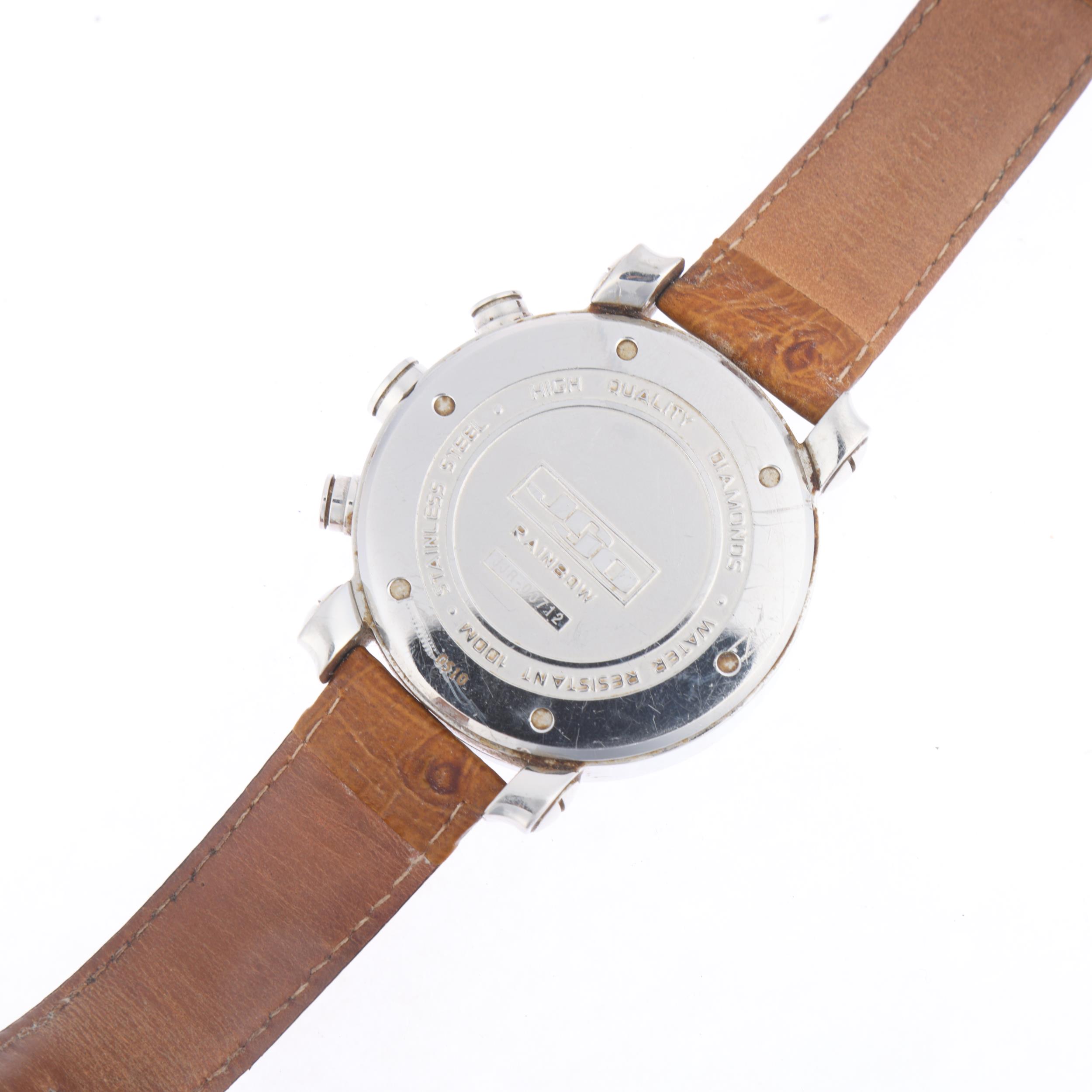 JOJO - a stainless steel diamond Rainbow quartz calendar chronograph wristwatch, ref. JJR-00712, - Bild 4 aus 5