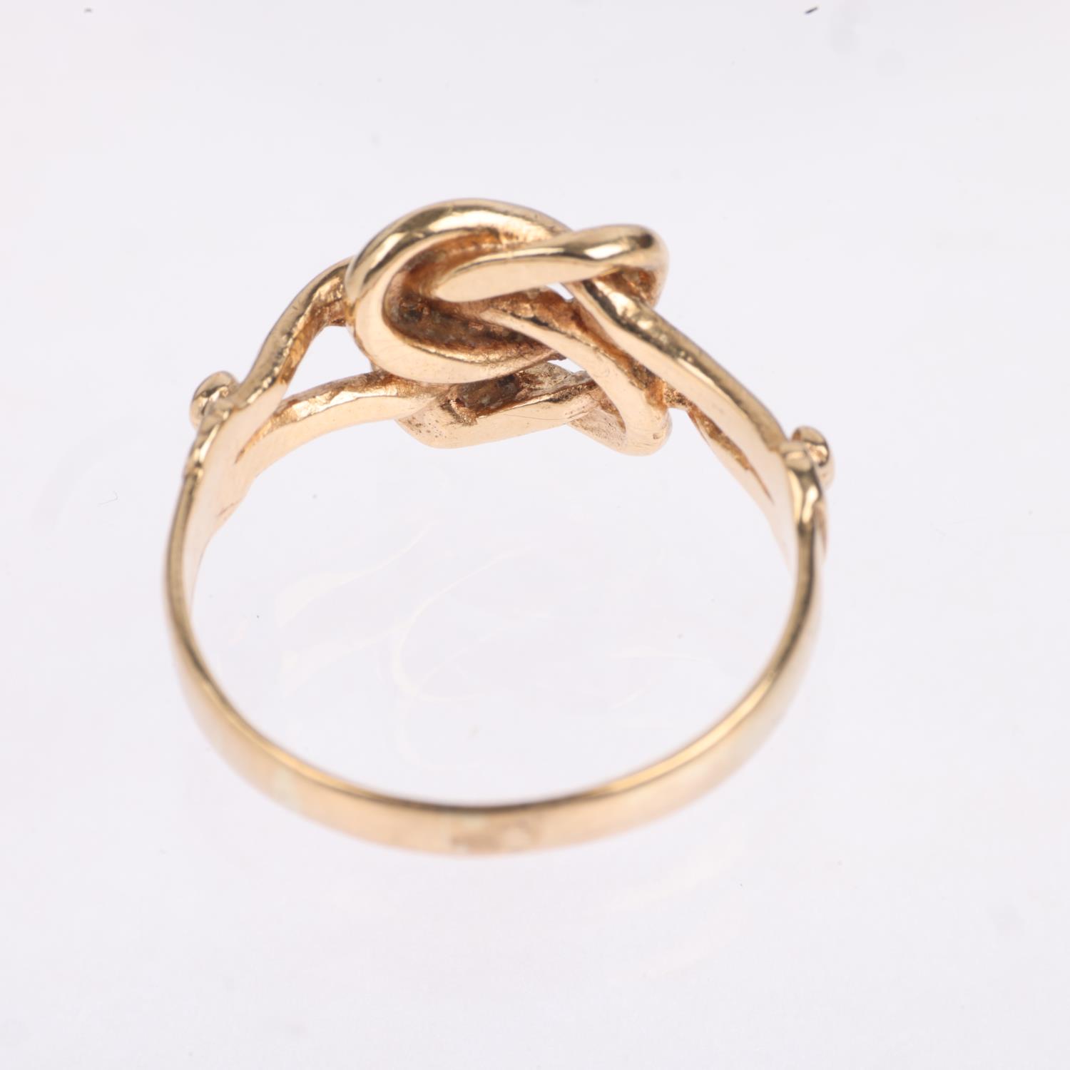 A late 20th century 9ct gold knot ring, maker A&AJ, London 1979, setting height 9.9mm, size Q, 3. - Image 3 of 4