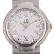 DUNHILL - a lady's stainless steel Millennium quartz calendar bracelet watch, ref. 8000, white