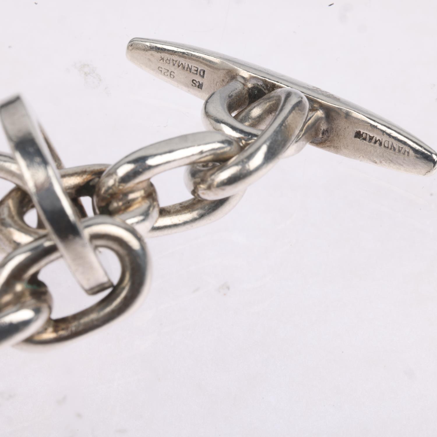 RANDERS SOLVVAREFABRIK - a heavy Danish sterling silver anchor cable link chain bracelet, 20.5cm, - Image 3 of 3