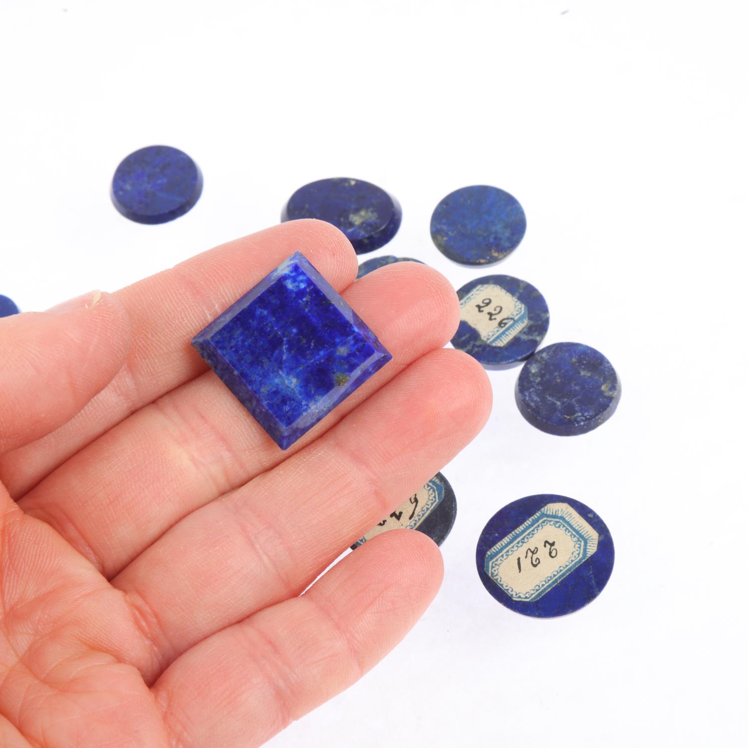 25 various lapis lazuli tablets, largest circle diameter 23.4mm A few have faint hairline cracks, - Image 4 of 4