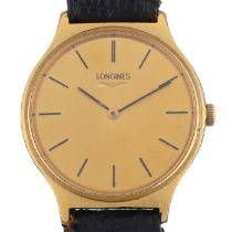 LONGINES - a gold plated stainless steel mechanical wristwatch, ref. 4427 847, circa 1970s,