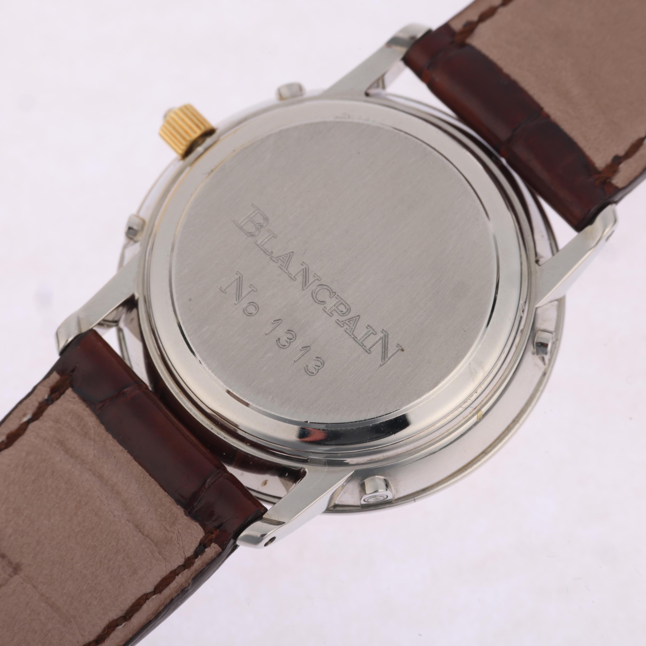 BLANCPAIN - a bi-metal Villeret Moonphase Triple Calendar automatic wristwatch, ref. 6595-1318, - Image 4 of 5