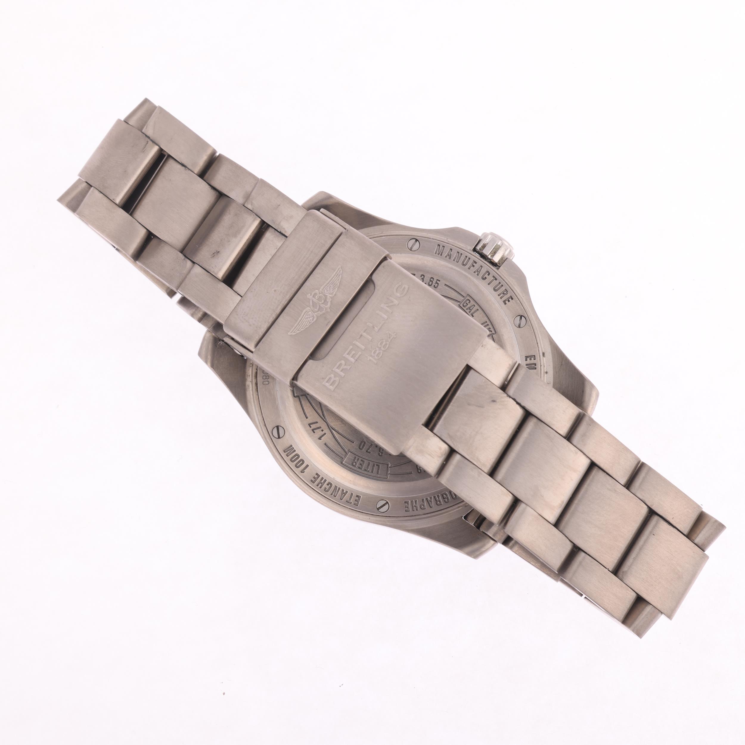 BREITLING - a titanium Aerospace EVO electronic digital wristwatch, ref. E79363, blue dial with - Image 3 of 5