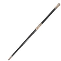 A George V silver-mounted ebony conductor's baton, maker FD, London 1922, 45cm, in fitted case No