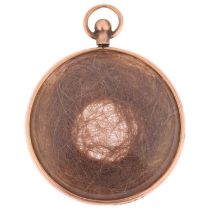 An early 20th century 9ct rose gold double-sided photo locket memorial pendant, maker D&Co,