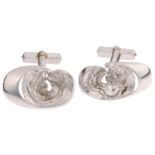 A pair of sterling silver abstract cufflinks, 31.7mm, 15.7g No damage or repair