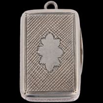 A George III silver vinaigrette, indistinct maker, London 1809, rectangular form, with allover