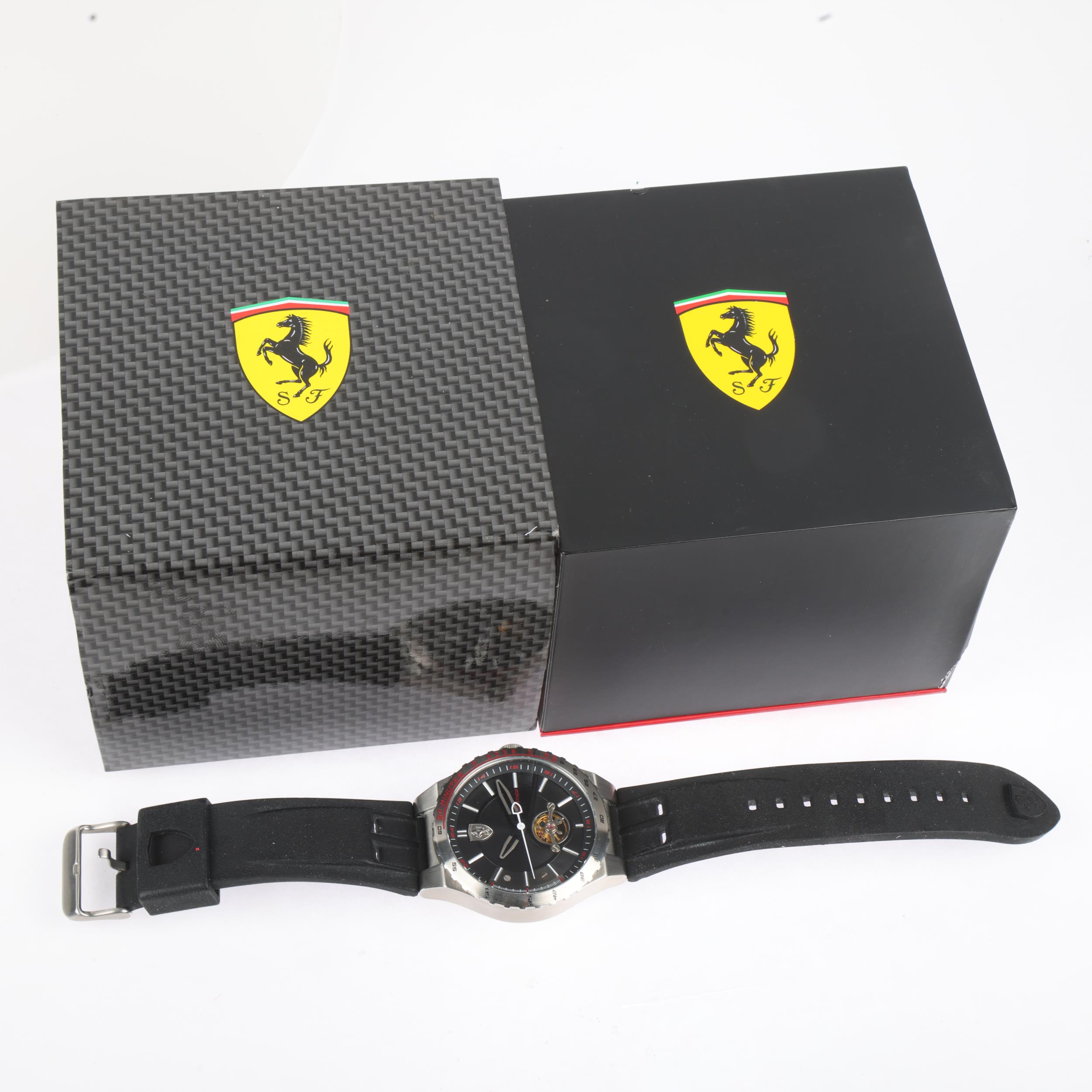 FERRARI - a stainless steel Scuderia Ferrari Speciale Evo automatic wristwatch, ref. SF.36.1.14. - Bild 5 aus 5