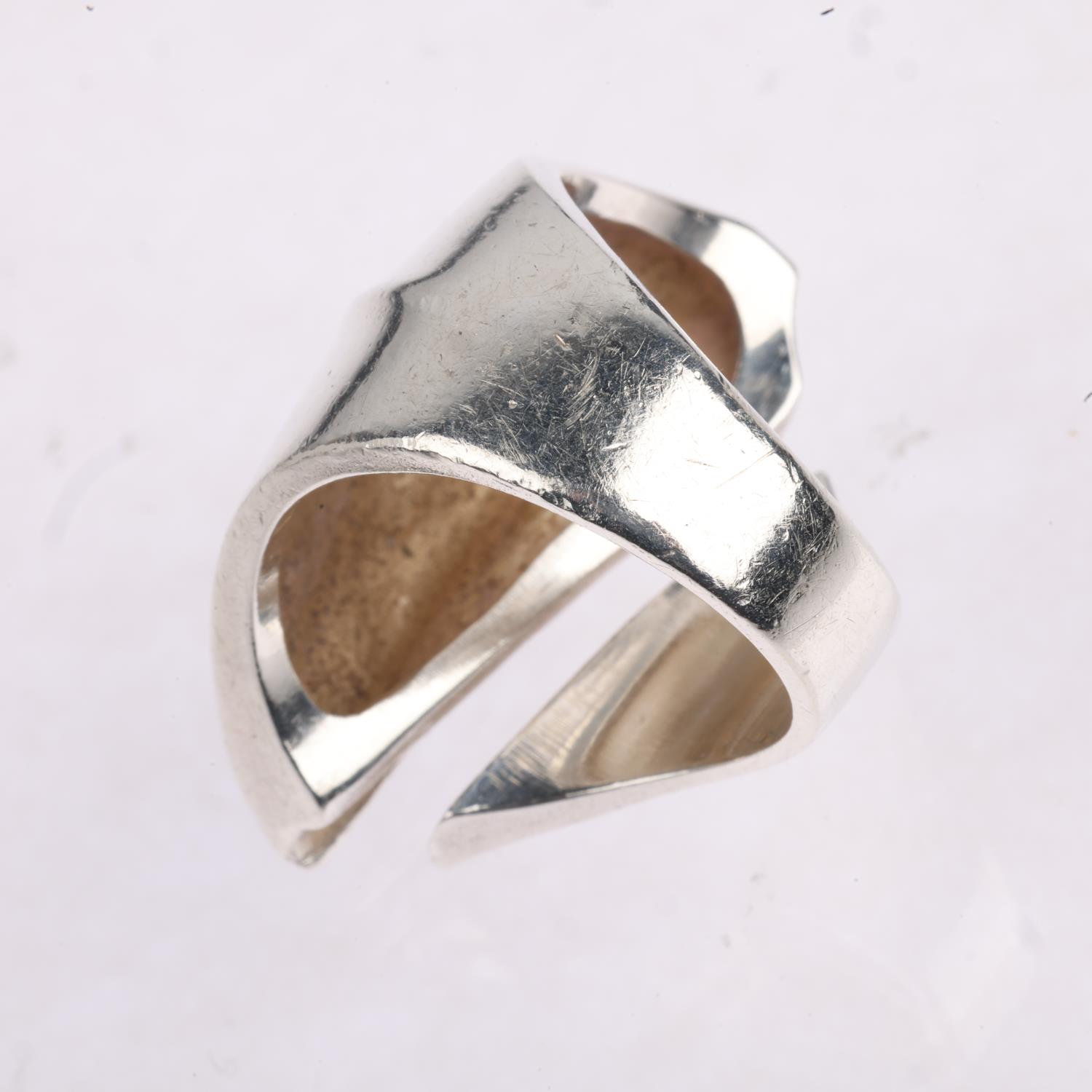 LAPPONIA - a large Swedish brutalist sterling silver torque ring, in the style of Bjor - Image 3 of 3