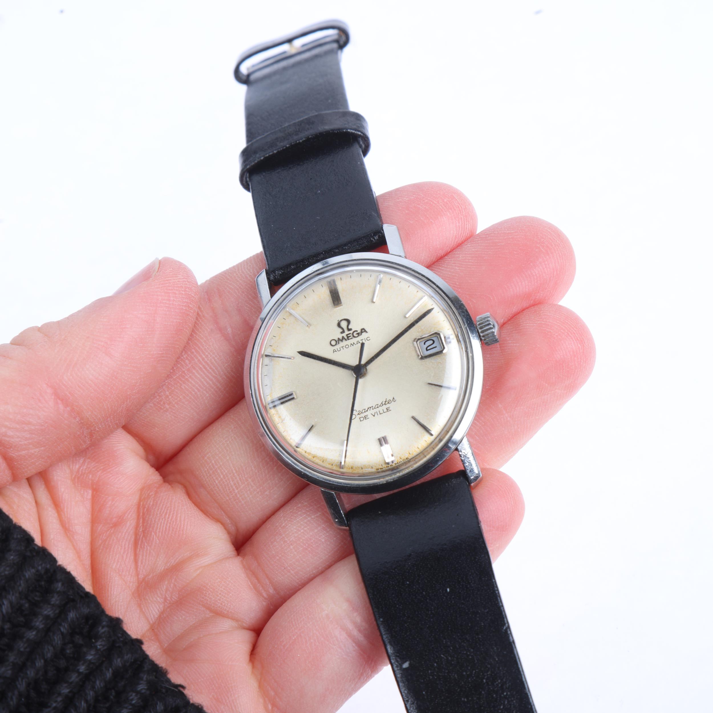 OMEGA - a Vintage stainless steel Seamaster De Ville automatic calendar wristwatch, ref. 166.0020, - Bild 5 aus 5