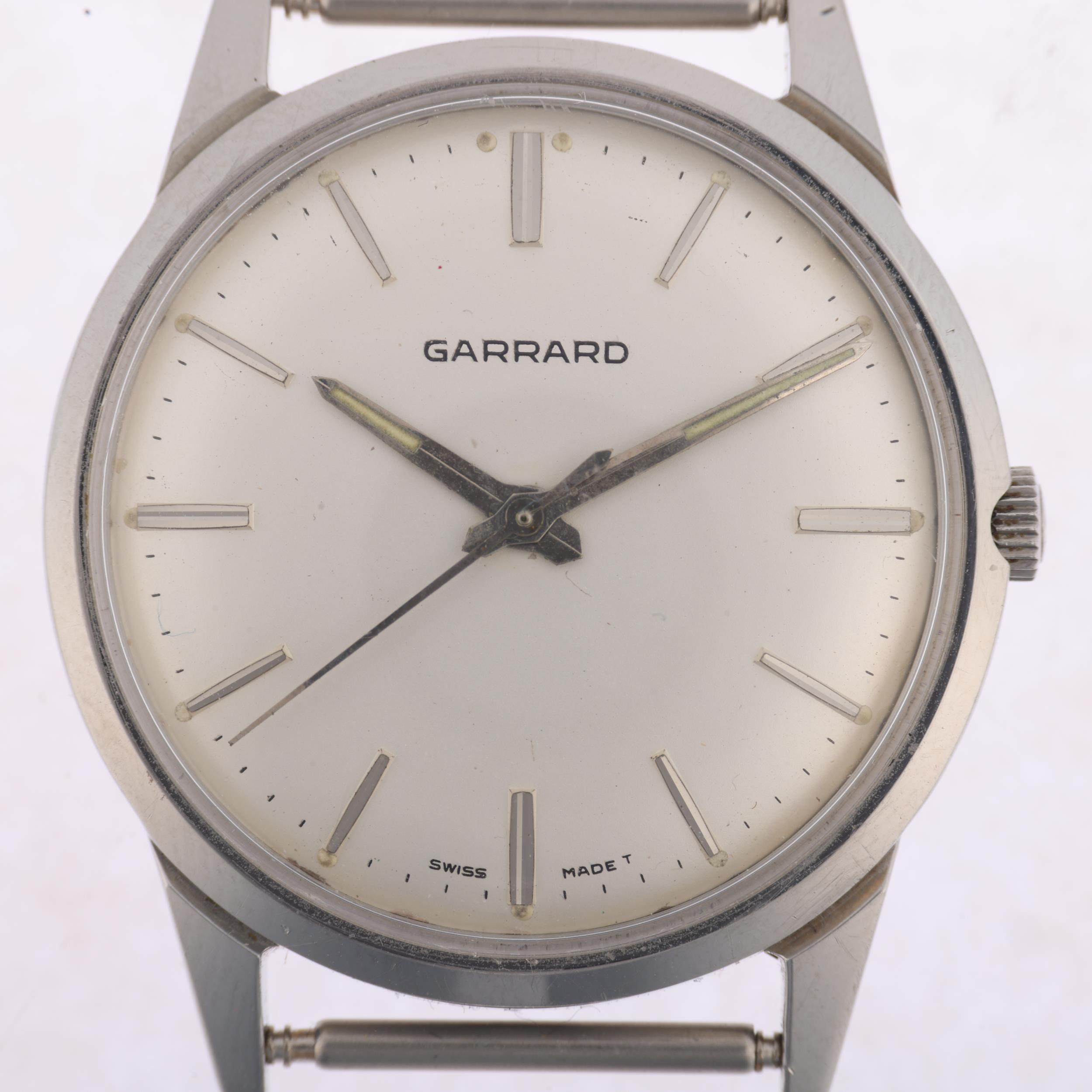 HAMILTON - a Vintage stainless steel mechanical wristwatch head, retailed by Garrard, silvered - Image 2 of 5