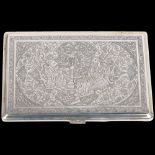 A fine Persian silver 'Elders' cigarette case, allover engraved decoration with gilt interior, marks