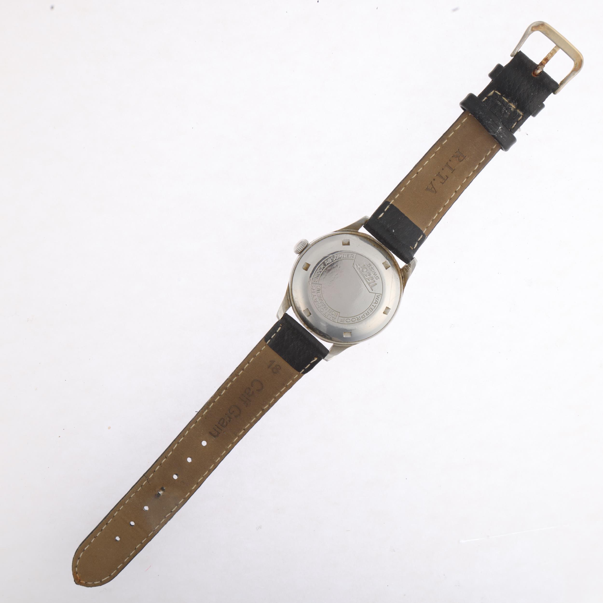 TISSOT - a Vintage stainless steel 'Bumper' automatic wristwatch, ref. 6541-1, circa 1948, - Image 3 of 5