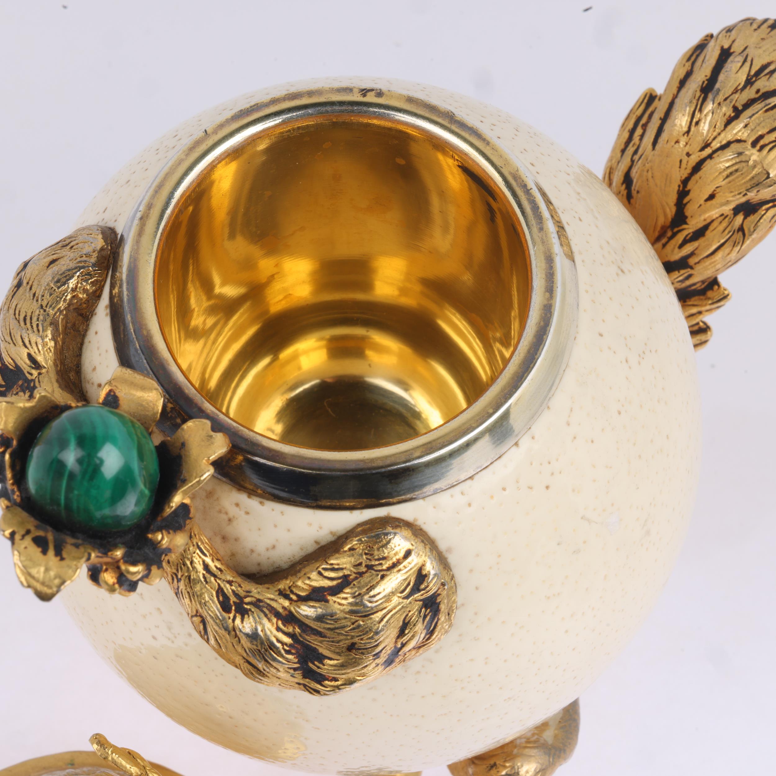 ANTHONY REDMILE - a modernist ostrich egg and malachite figural squirrel box, circa 1970, modelled - Image 3 of 3