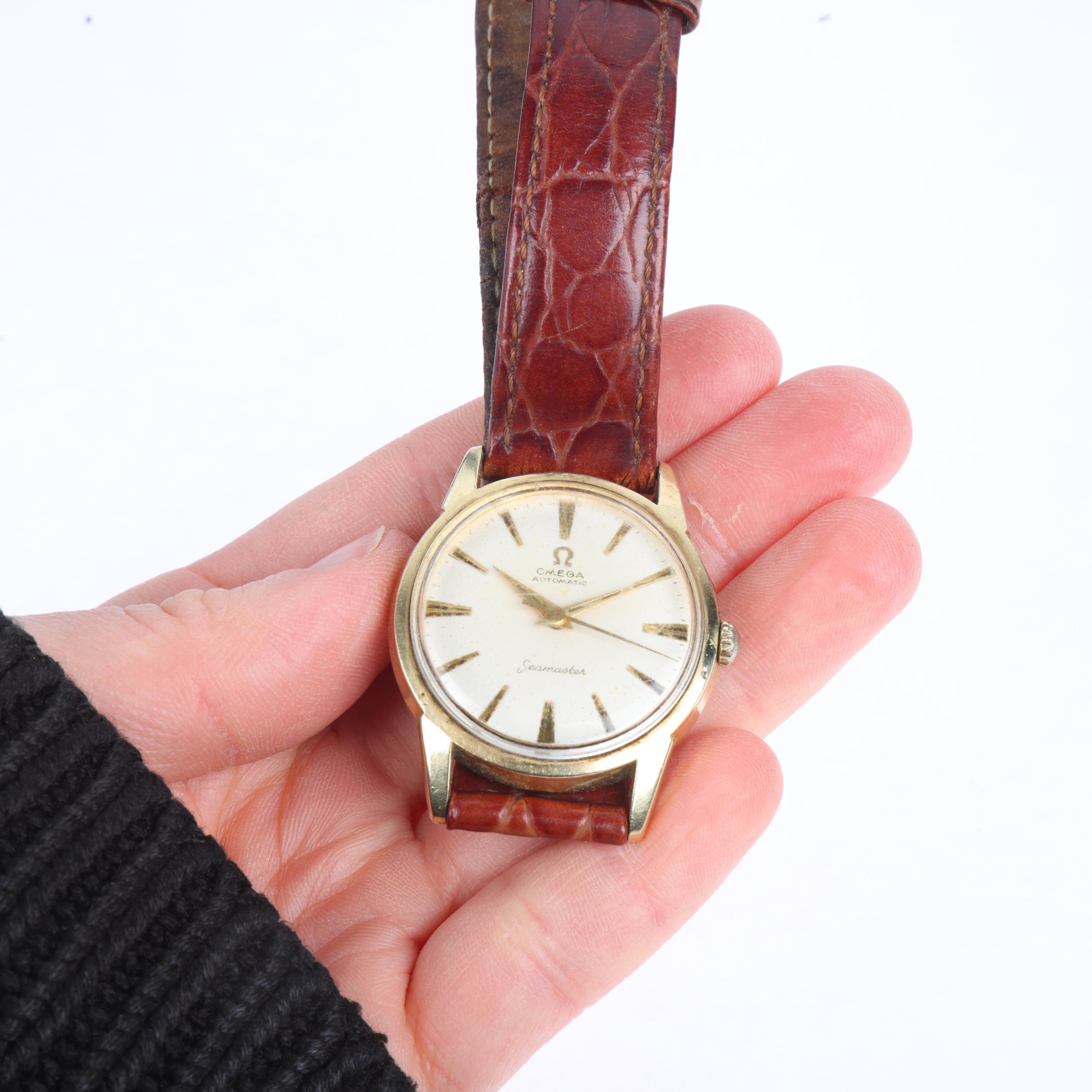 OMEGA - a Vintage gold plated stainless steel Seamaster automatic wristwatch, ref. 14704-3 SC, circa - Bild 5 aus 5