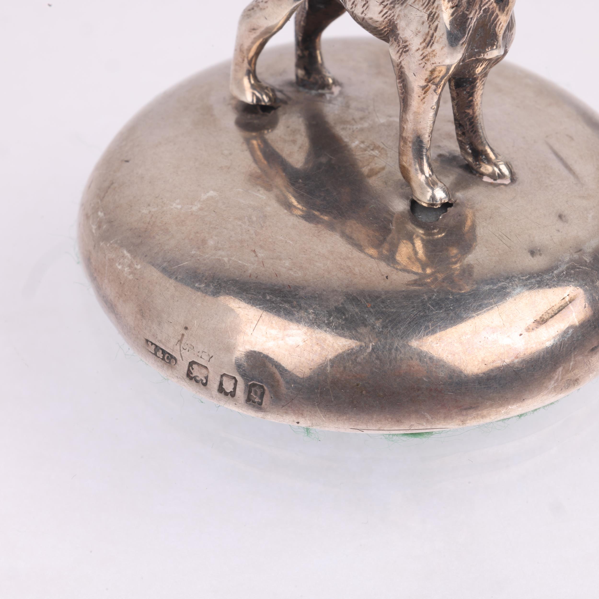 ASPREY - a George V novelty silver dog paperweight, Maple & Co, London 1931, loaded base, 6cm, 9.5oz - Image 2 of 3