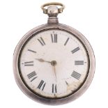 An early 19th century silver pair-cased open-face key-wind verge pocket watch, by Barden of Boreham,