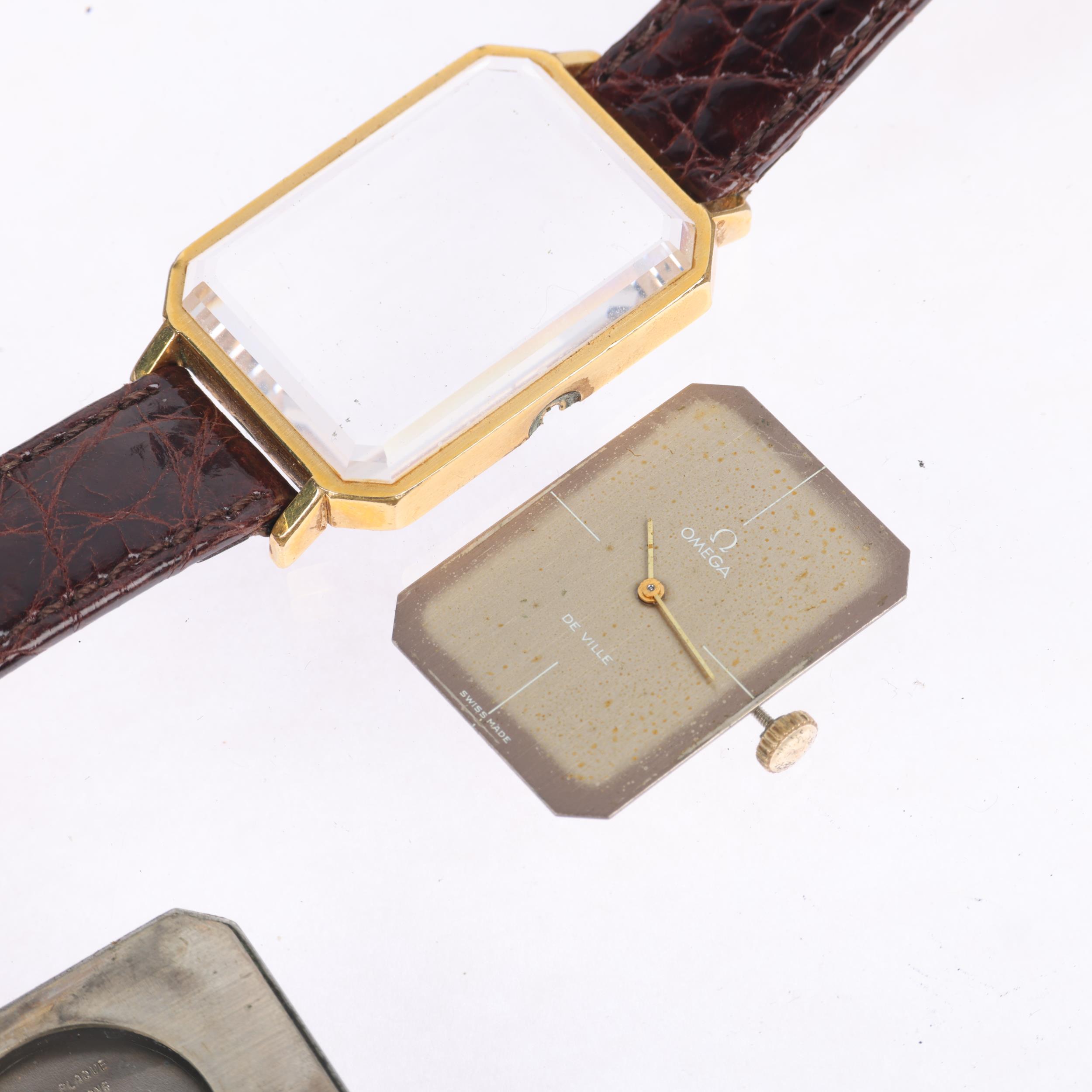 OMEGA - a Vintage gold plated stainless steel De Ville 'Emerald Collection' mechanical wristwatch, - Bild 5 aus 5
