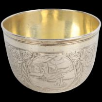 An Important 17th century German parcel-gilt silver tumbler cup, Augsburg, circa 1670 (with 19th