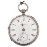 A late 19th century silver open-face key-wind pocket watch, by John Forrest of London, white