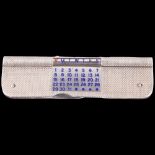 A George VI novelty silver and enamel combination calendar/penknife, E Baker & Son, Birmingham 1950,