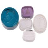 5 various unmounted intaglio seal ringstones, including male profile and mottos, largest 24mm x 20mm