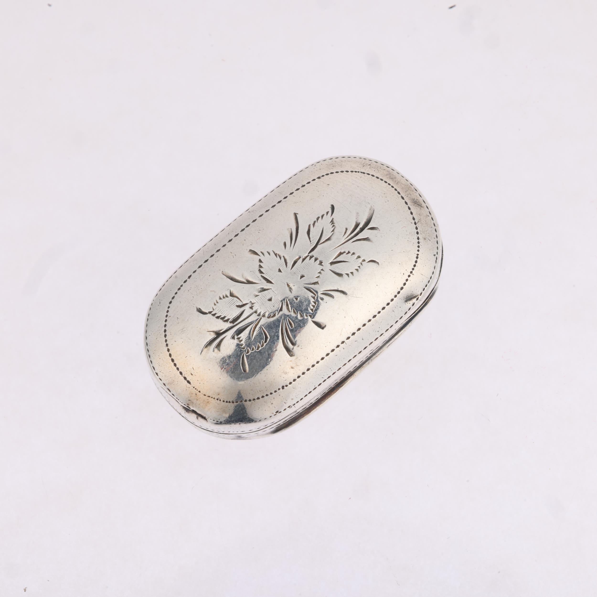 A George III silver vinaigrette, Joseph Willmore, Birmingham 1818, oval form with bright-cut - Image 2 of 3