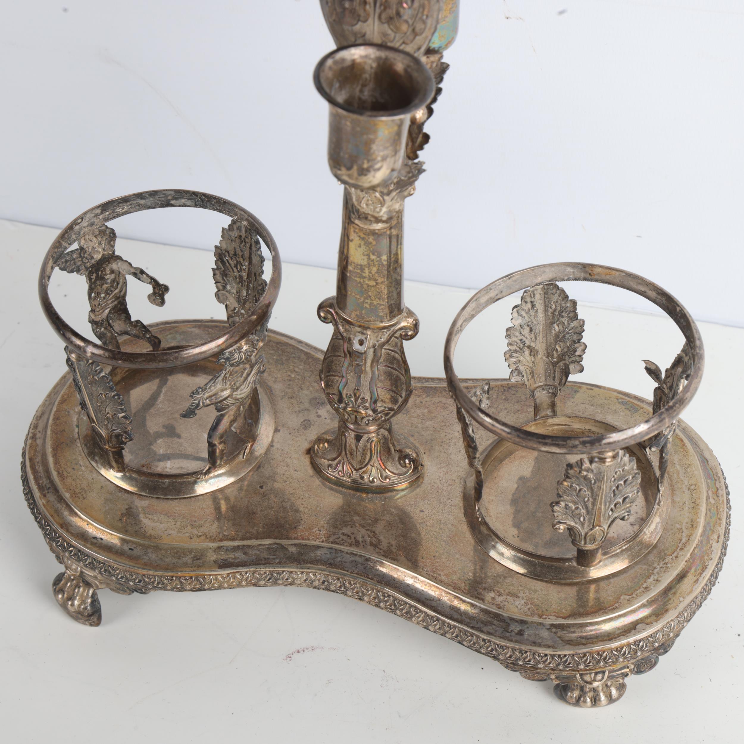 **WITHDRAWN** - A 19th century Continental silver Empire style oil and vinegar stand, - Image 3 of 3