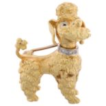 An 18ct gold diamond and enamel Poodle dog brooch, Ben Rosenfeld Ltd, London 1963, realistically