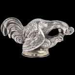 A German silver novelty figural box, Georg Roth & Co, Hanau, circa 1900, cockerel and hen, 8cm, 2.