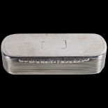 A William IV silver snuffbox, Edward Smith, Birmingham 1836, shaped rectangular form, with engine