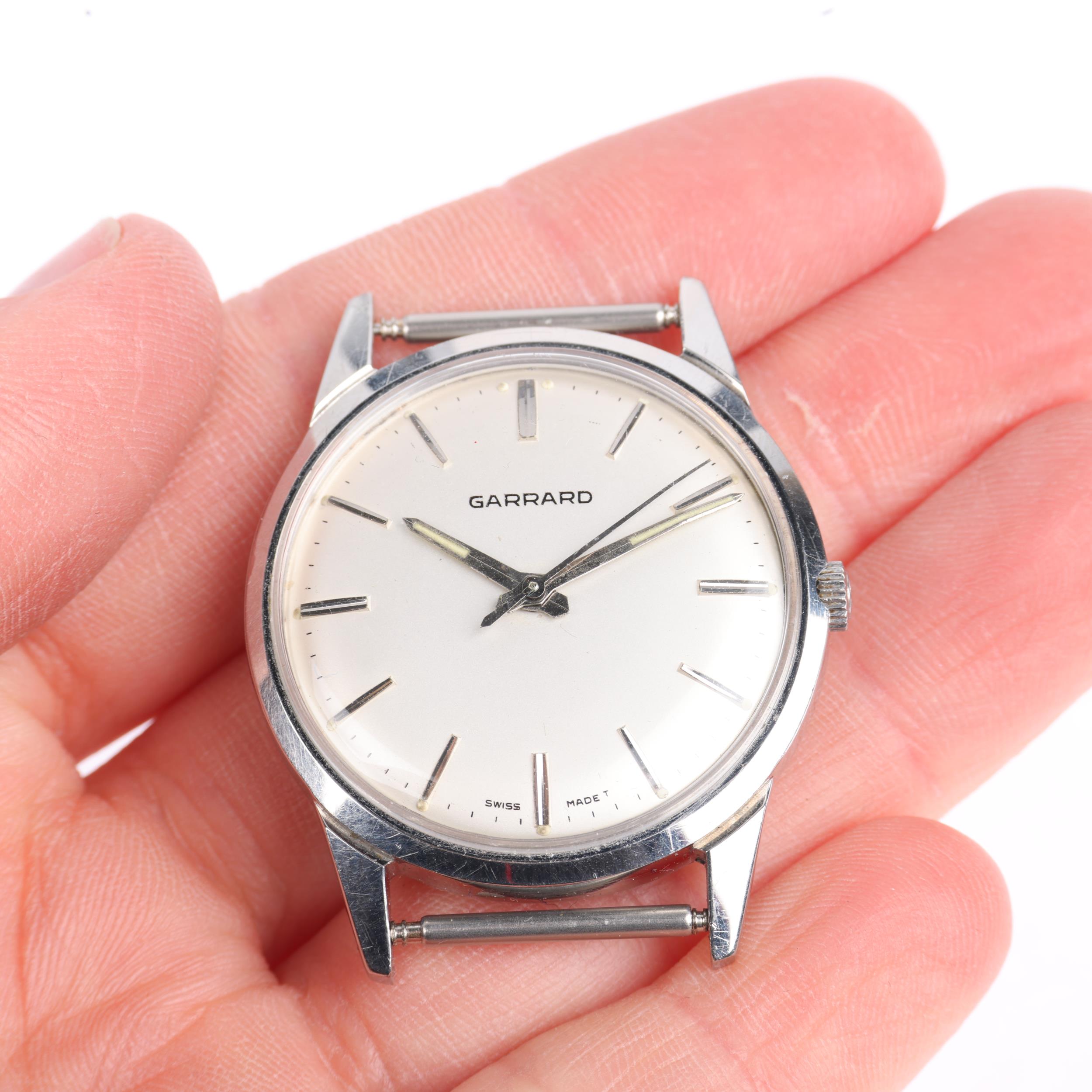 HAMILTON - a Vintage stainless steel mechanical wristwatch head, retailed by Garrard, silvered - Bild 5 aus 5