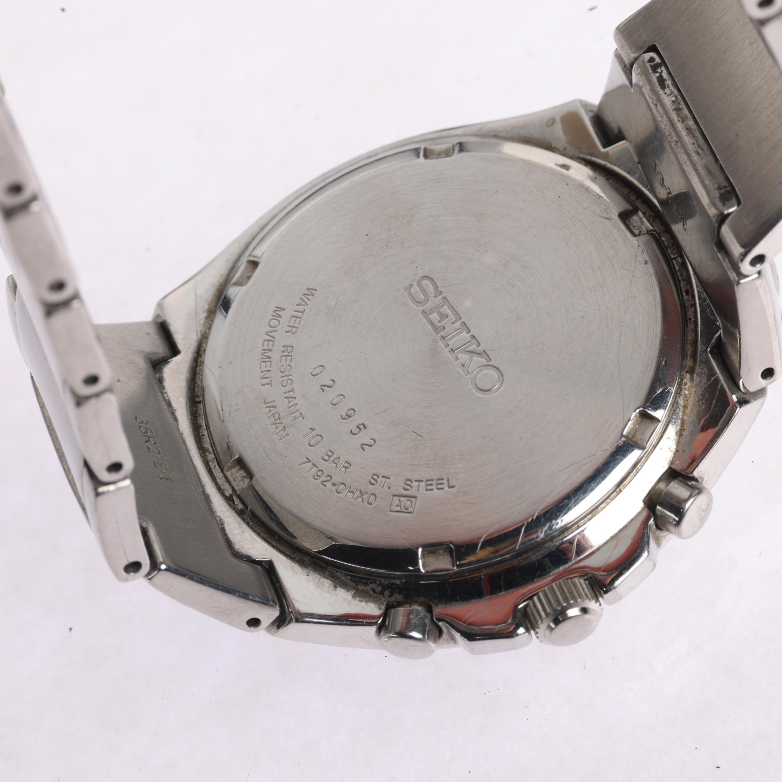 SEIKO - a stainless steel quartz chronograph calendar bracelet watch, ref. 7T92-0HX0, circa 2010, - Image 4 of 5