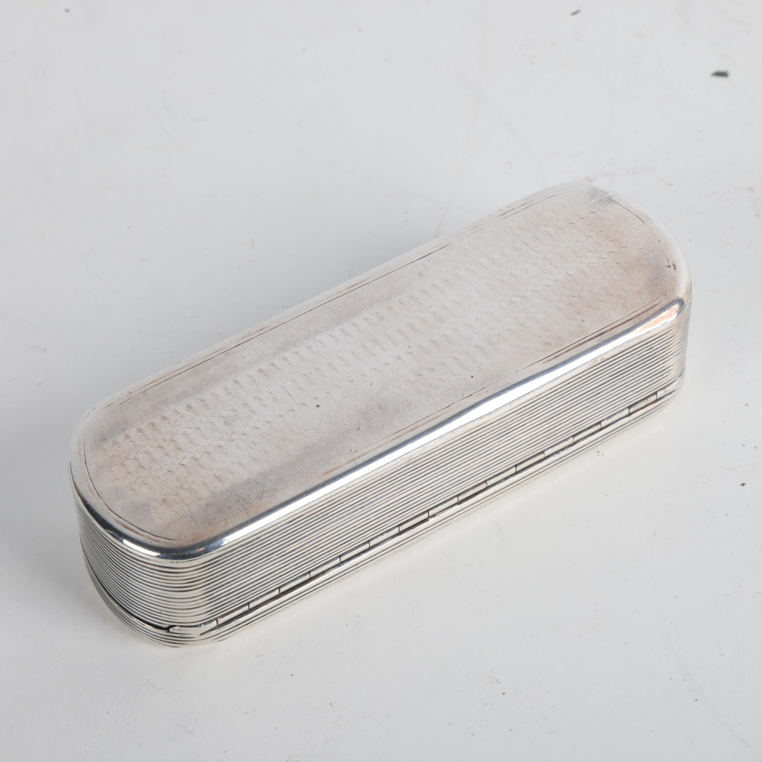 A William IV silver snuffbox, Edward Smith, Birmingham 1836, shaped rectangular form, with engine - Image 2 of 3