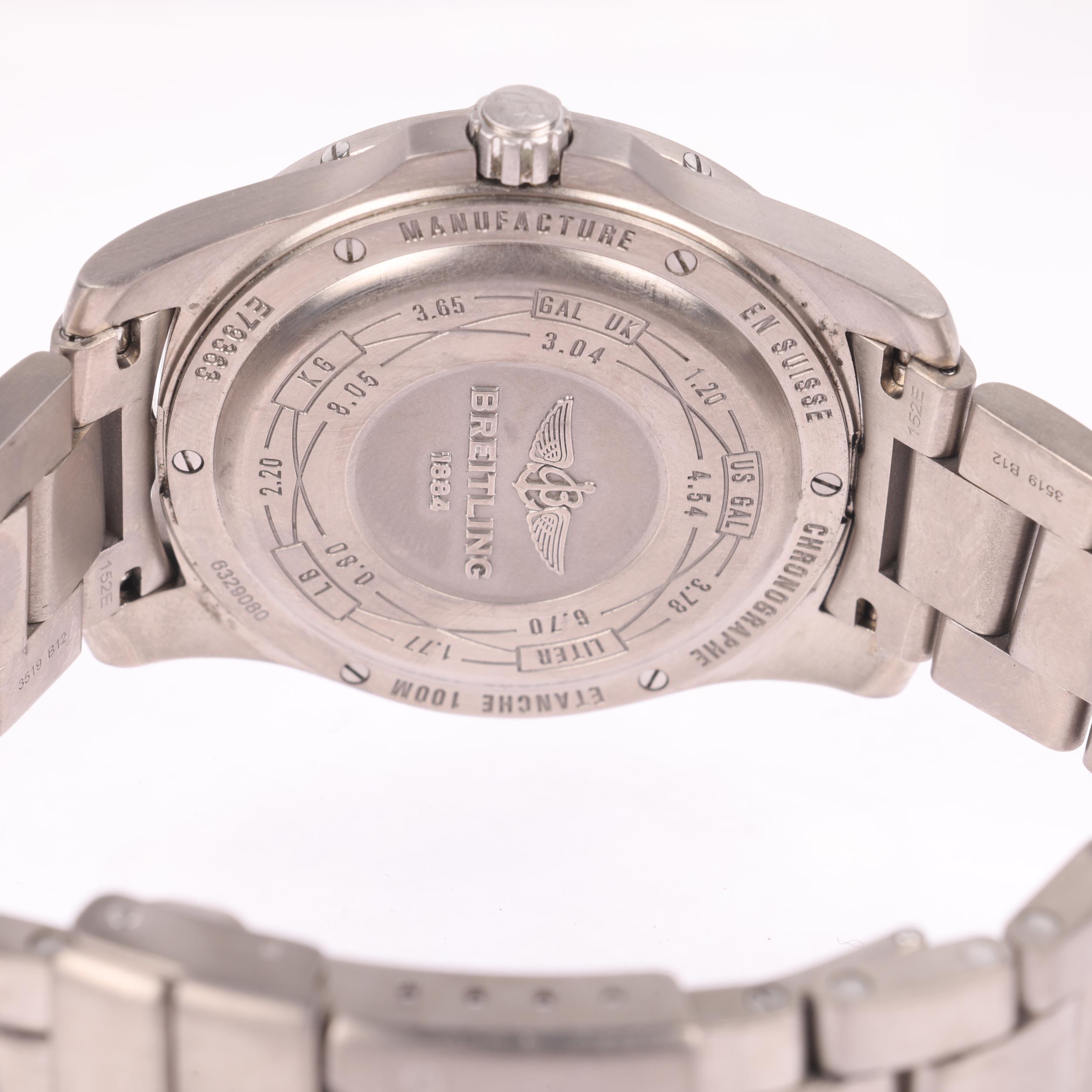 BREITLING - a titanium Aerospace EVO electronic digital wristwatch, ref. E79363, blue dial with - Image 4 of 5